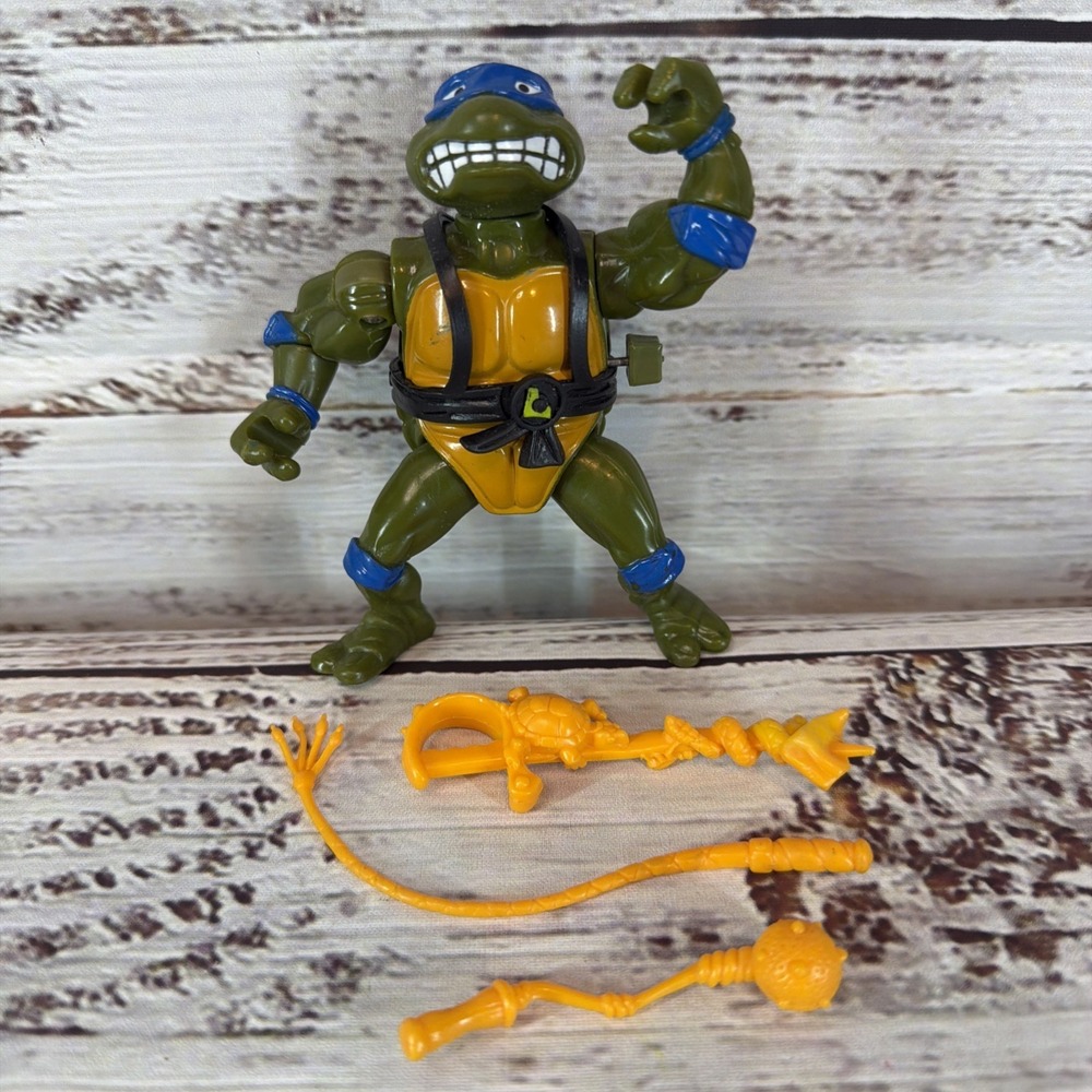 Vintage TMNT Ninja Turtles 1990 Sword Slicin Leo Wacky Action Leonardo Complete